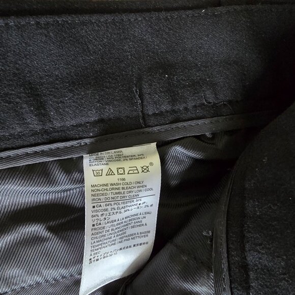 Banana Republic Wide leg Black Flannel Dress Pants Size 8 NWT - Picture 10 of 11